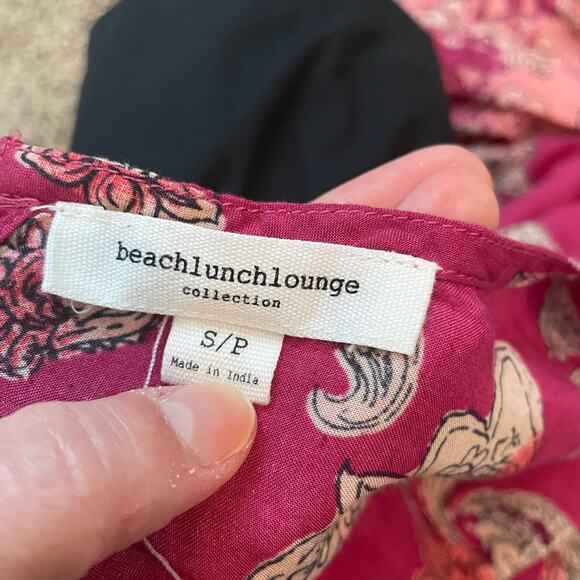 BeachLunchLounge Floral Boho Pink Flowy Long Sleeve Top Size S - Picture 8 of 9